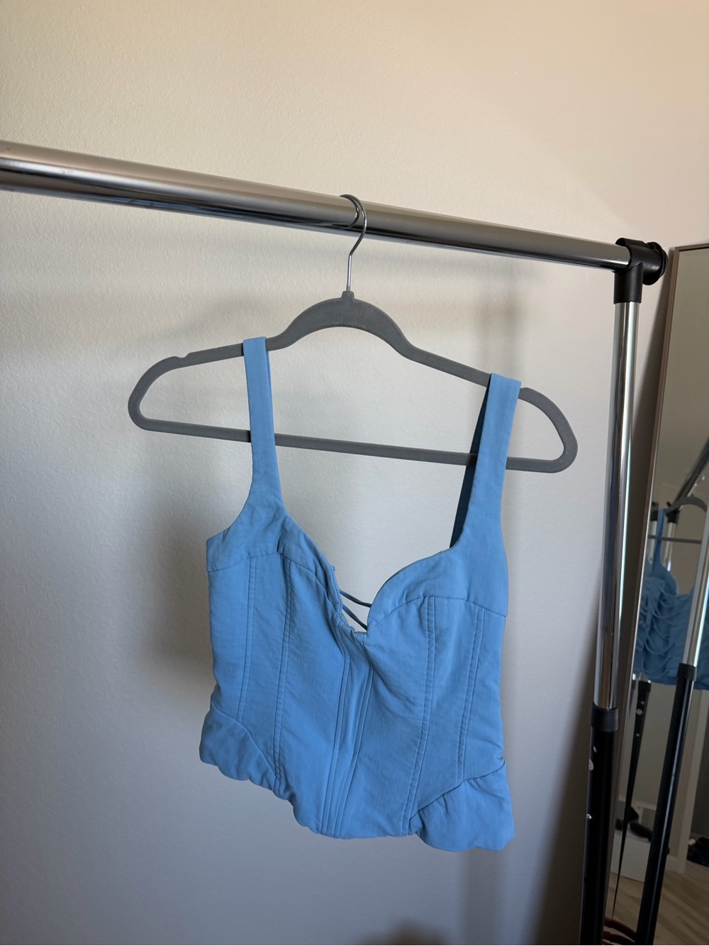Zara Sky Blue Bustier-Strap Tank